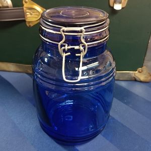 Cracker Barrel Style Cobalt Jar
